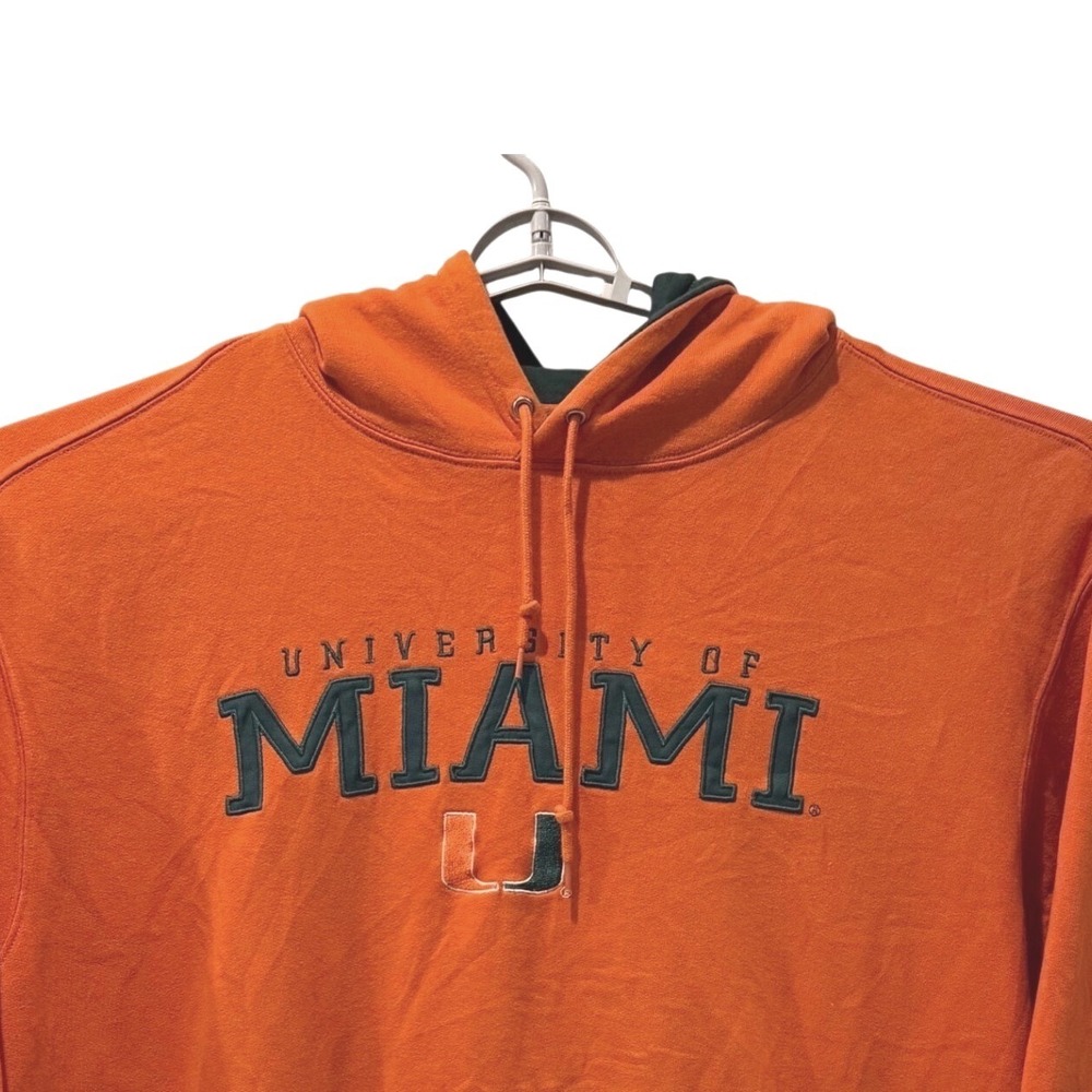 Team Edition Apparel Miami Hurricanes Vintage Hoodie Orange Collegiate Men XXL